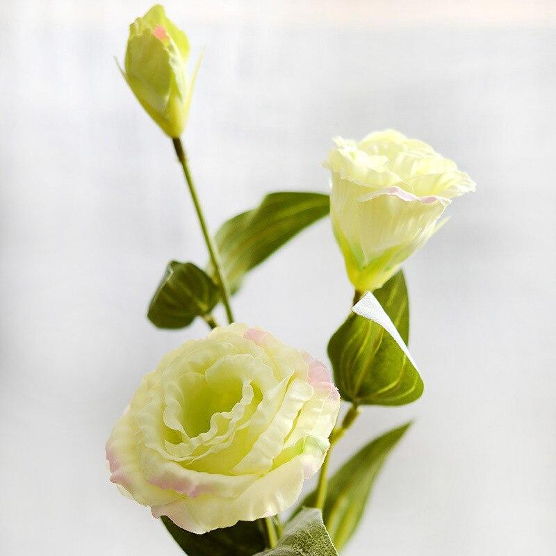 1Pcs Artificial Flower Trigeminal Eustoma Flower Home Decoration Fake Flower Wedding Flower Silk Eustoma