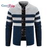 Men's Cardigan Sweater Ribbed Knit Zipper Knitted Color Block Standing Collar Warm Ups Modern Contemporary Daily Wear