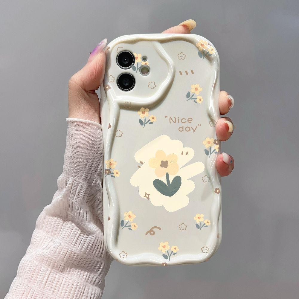 Желтый цветок подходит для чехла на телефон iPhone15promax Apple 14 кремовая волна 12/13 мягкий чехол 11