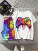 Tween Boy Casual And Simple Gaming Console Patterned Short Sleeve T-Shirt And Shorts Set, Suitable For Summer