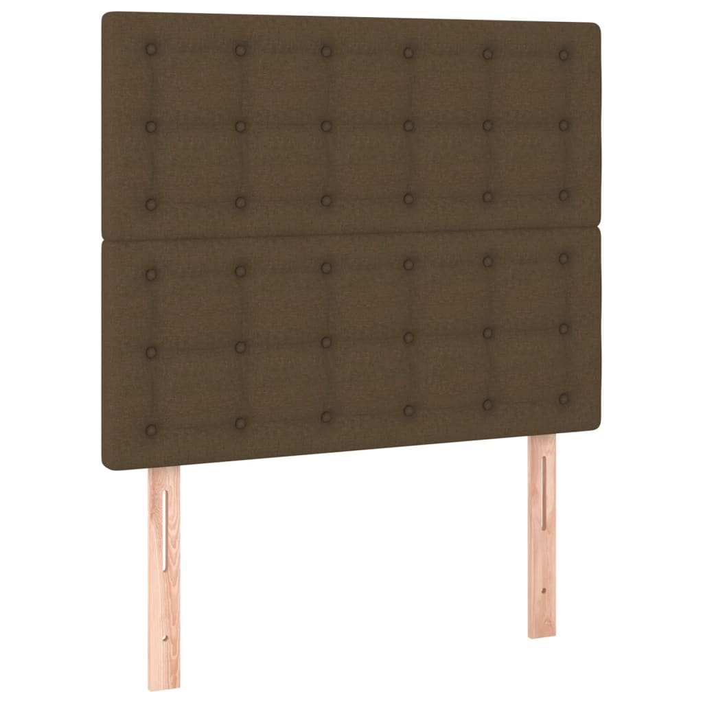 Vidaxl Zagłówek Do Łóżka Z Led Ciemnobrązowy 80X5X118/128 Cm Tkanina
