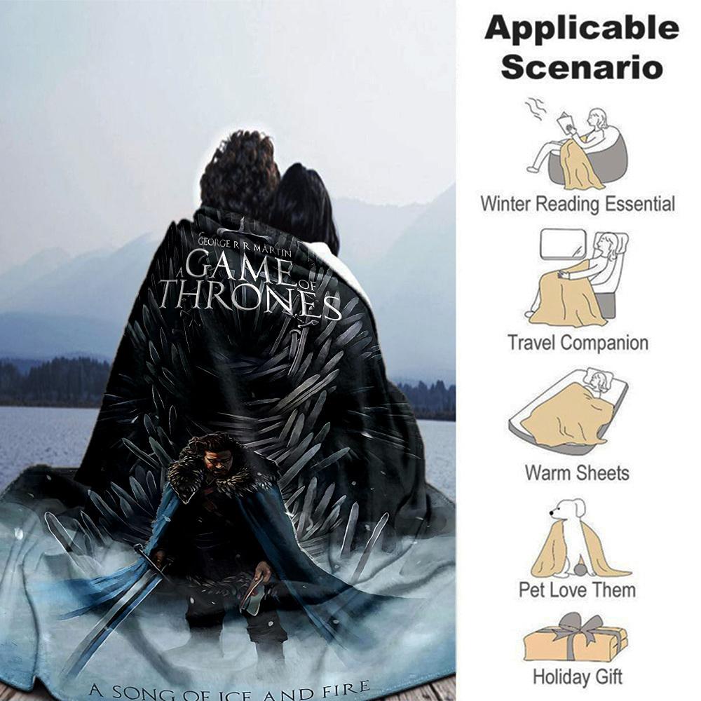 1pc Game of Thrones A Song of Ice and Fire Blanket Lightweight Flannel Throw for Sofa Bed Travel Camping Livingroom Office Couch Chair 1150KK