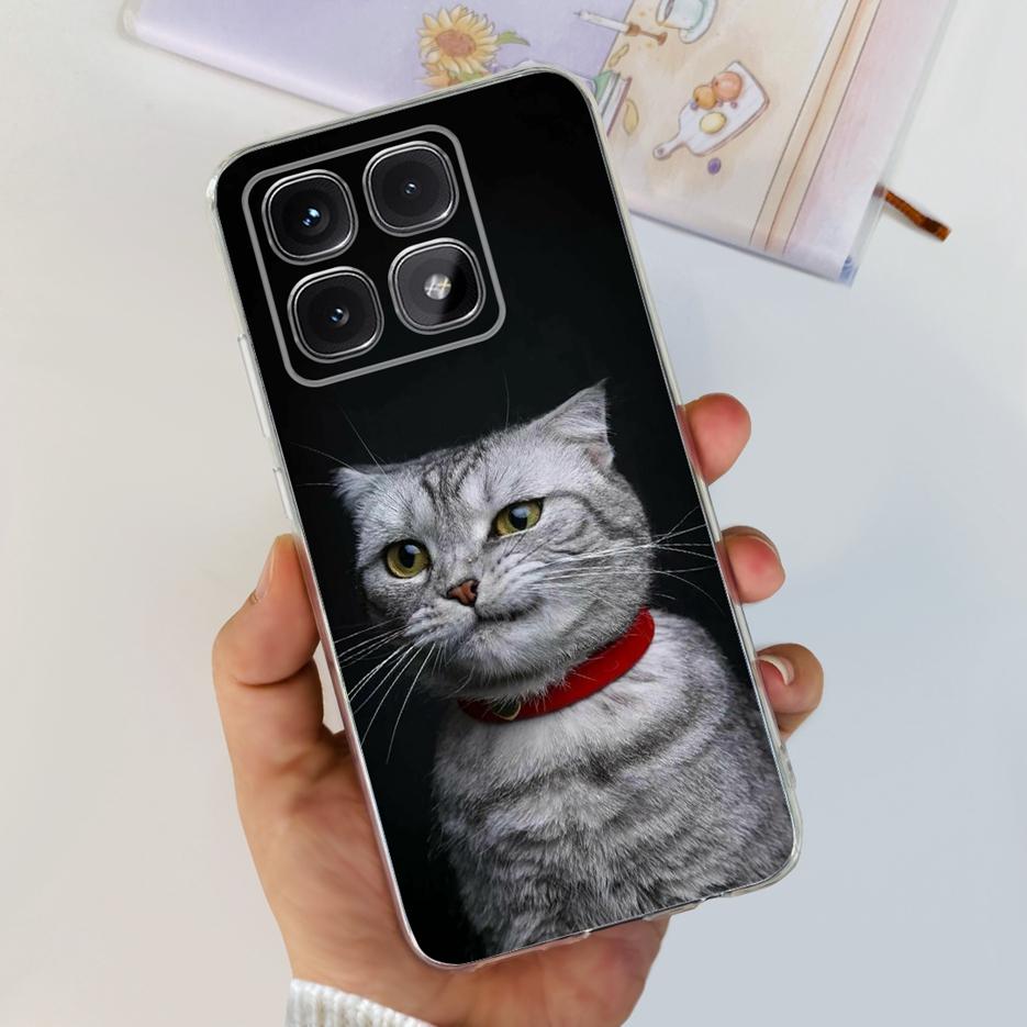 Чехол для Xiaomi 14T Pro Стильный чехол с рисунком цветов 6,67'' Прозрачный силиконовый чехол для телефона Для Xiaomi Mi 14T 14TPro Mi14T Мягкий чехол