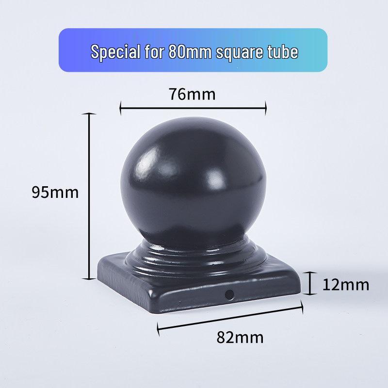 Wrought Iron Galvanized Ball Fence Post Cap for Square & Round Tubes
