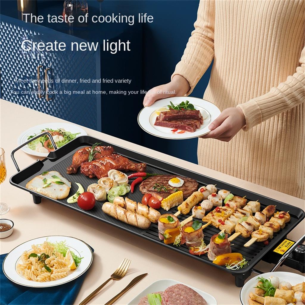 Электрический гриль Aoran с антипригарным покрытием, бездымный гриль, регулируемая температура на 5 уровнях, бытовой электрический гриль для приготовления пищи