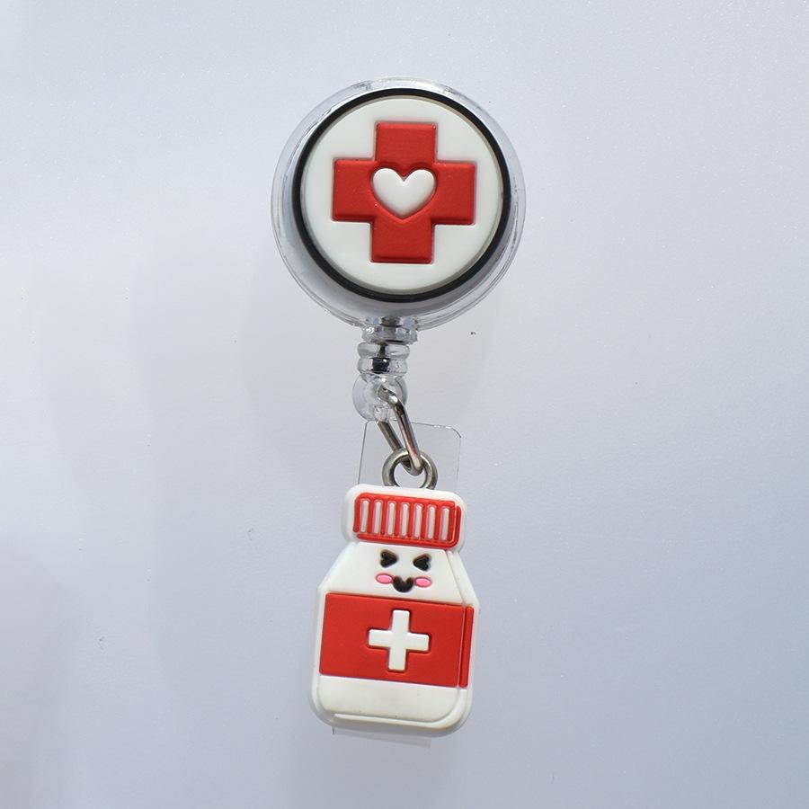 Милый выдвижной значок медсестры для скорой помощи, клипса на катушке, мультфильм, медицина, доктор, студенты, IC, держатель для бейджа для удостоверения личности