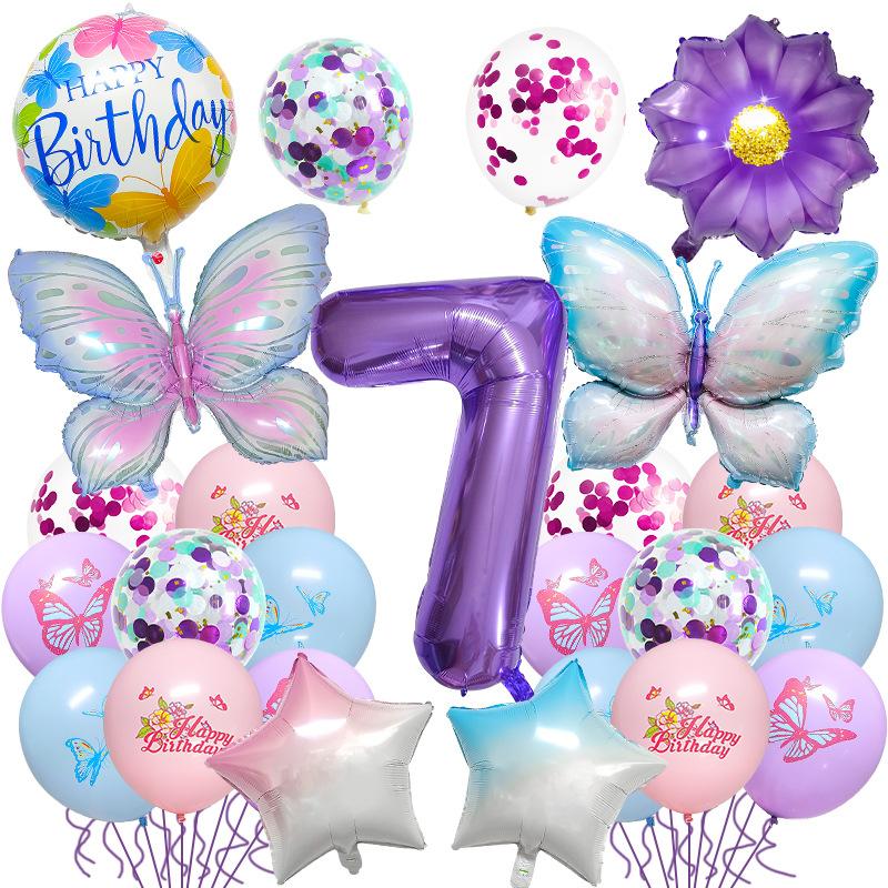 Набор воздушных шаров в тематике «Джунгли и бабочки» Реквизит для украшения дня рождения Печатные латексные шары Реквизит для оформления сцены