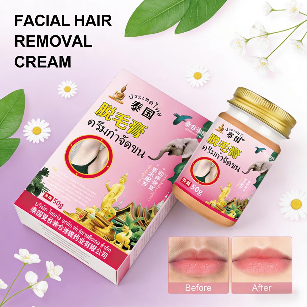 Ultra-Gentle Hair Removal Cream for Delicate Skin – 50ml, Face & Body Safe
