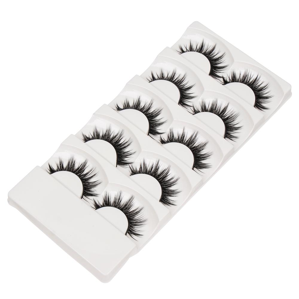 5 Pairs Makeup Soft Cross Natural Black Eye Lashes Extension False Eyelashes Handmade
