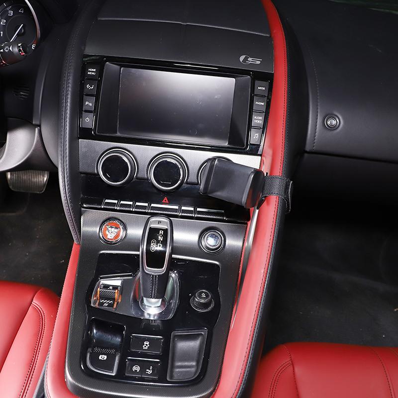 For Jaguar F-TYPE 2013-2023 Aluminum Alloy ABS Central Control Handle GPS Wireless Charging Mobile Phone Holder Auto Parts