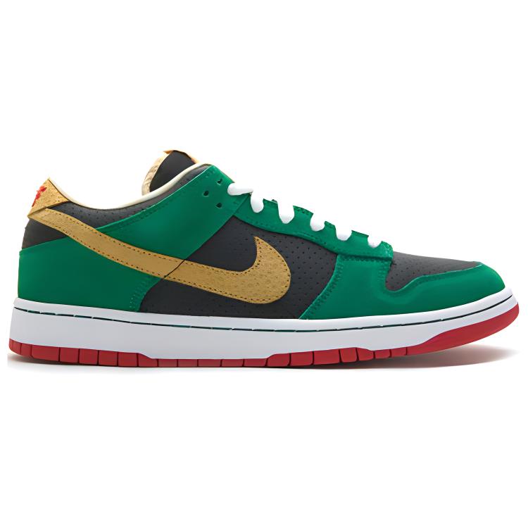 Nike Dunk SB Low top Skateboard Shoes Mens Black Green 313170-008