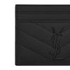 Saint Laurent Кардхолдер YSL Monogram Black Logo из зернистой стеганой кожи с тиснением, женский аксессуар 423291-BOW08-1000
