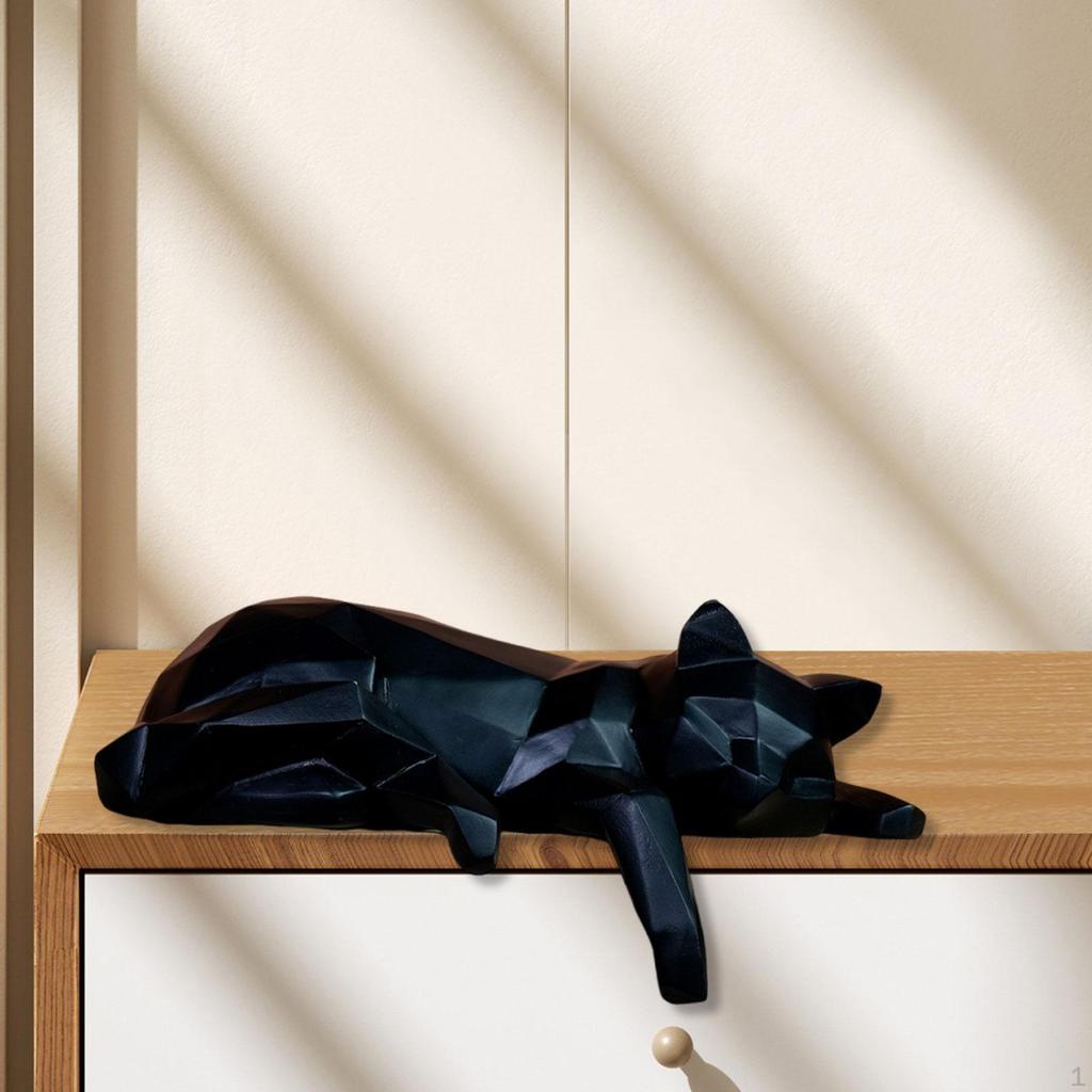 Статуэтка кошки Коллекционное животное Ремесло Подарок Домашний декор Геометрическая фигурка Настольная для