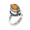 Кольцо ручной работы из стерлингового серебра 925 пробы с тигровым глазом, размер 7,5 v7o24