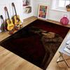 Gothic Dark Rope Heart Two Wolves Area Rug Dark Living Room Carpet Non Slip Floormat for Hallway Entryway Washable Retro Style