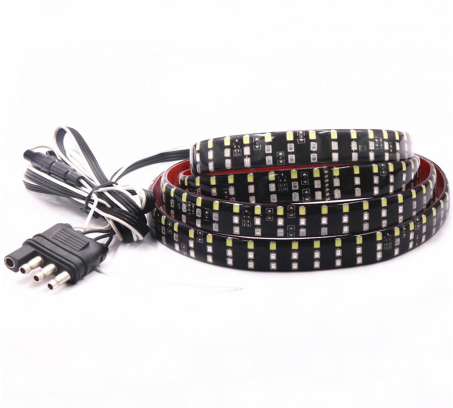 49" 3-Row Flowing LED 3-Color Waterproof Car Tailgate Light Brake Lamp