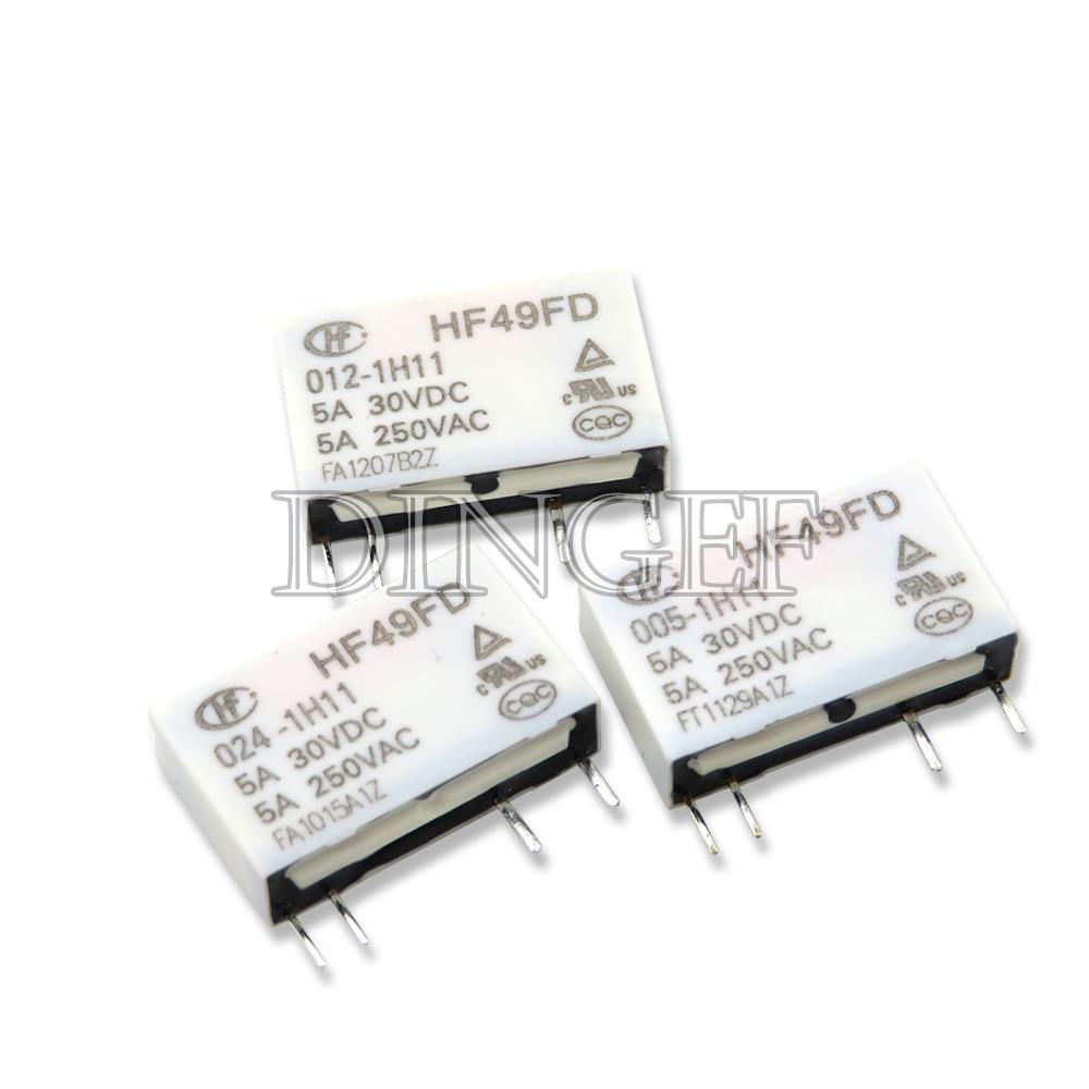 HF49FD HF49FD-005-1H11 HF49FD-012-1H11 HF49FD-024-1H11 Relay HF49FD-005 012 024 1H11 4Pin 5A Relays DC 5V 12V 24V Relays 5