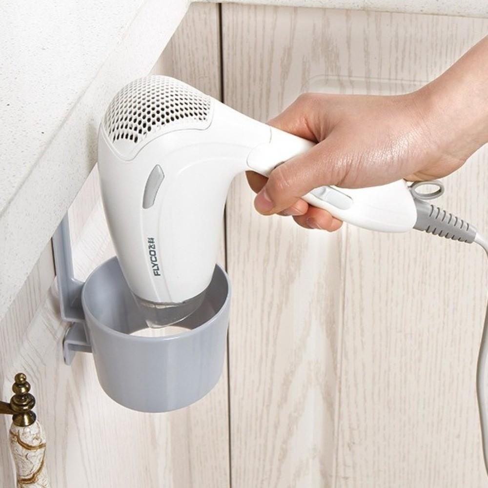 Moisture-proof Hair Dryer Stand Self-adhesive Wall Storage Rack Hair Dryer Holder Bathroom
