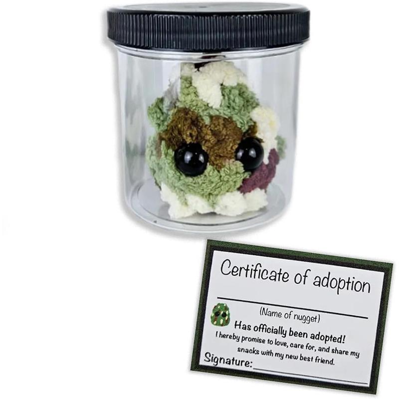 Adopt A Leaf Nugget Plushie Little Leaf Nugget Plushie With Encouragement Cards In A Jar Handmade Plush Stuffed Toys Best Buds