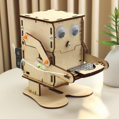 DIY Модель Робота, Поедающего Монеты, Обучающий Паровой Проектный Набор, Детский Научный Эксперимент, Образовательная Игрушка, Деревянный Сборочный Набор