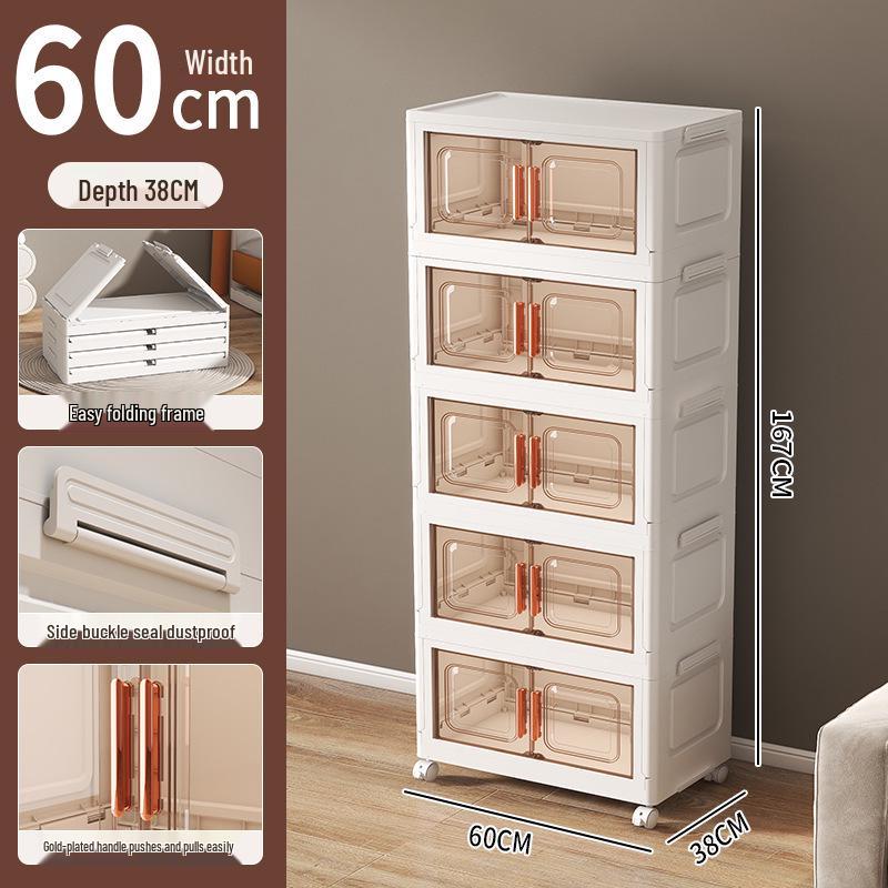Foldable Children's Wardrobe: Plastic Organizer for Baby Clothes, Toys, Snacks
