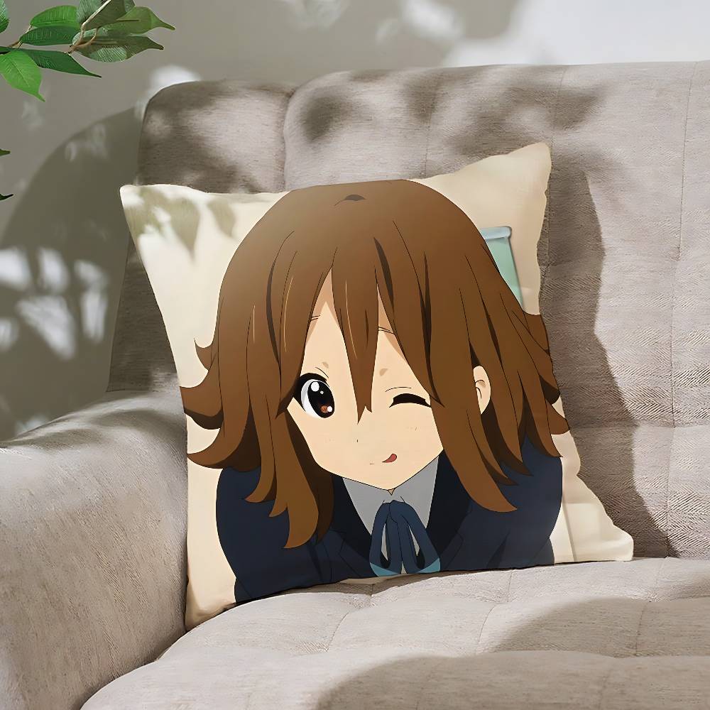 Yyui Hirasawa Kawaii Customizable Square Pillowcases Stylish And Soft Perfect For Beds Cars And Sofas
