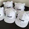 Cat Ears Sun Hat Star Pattern Flat Cap Cute Women's Baseball Cap  Spring Summer Autumn