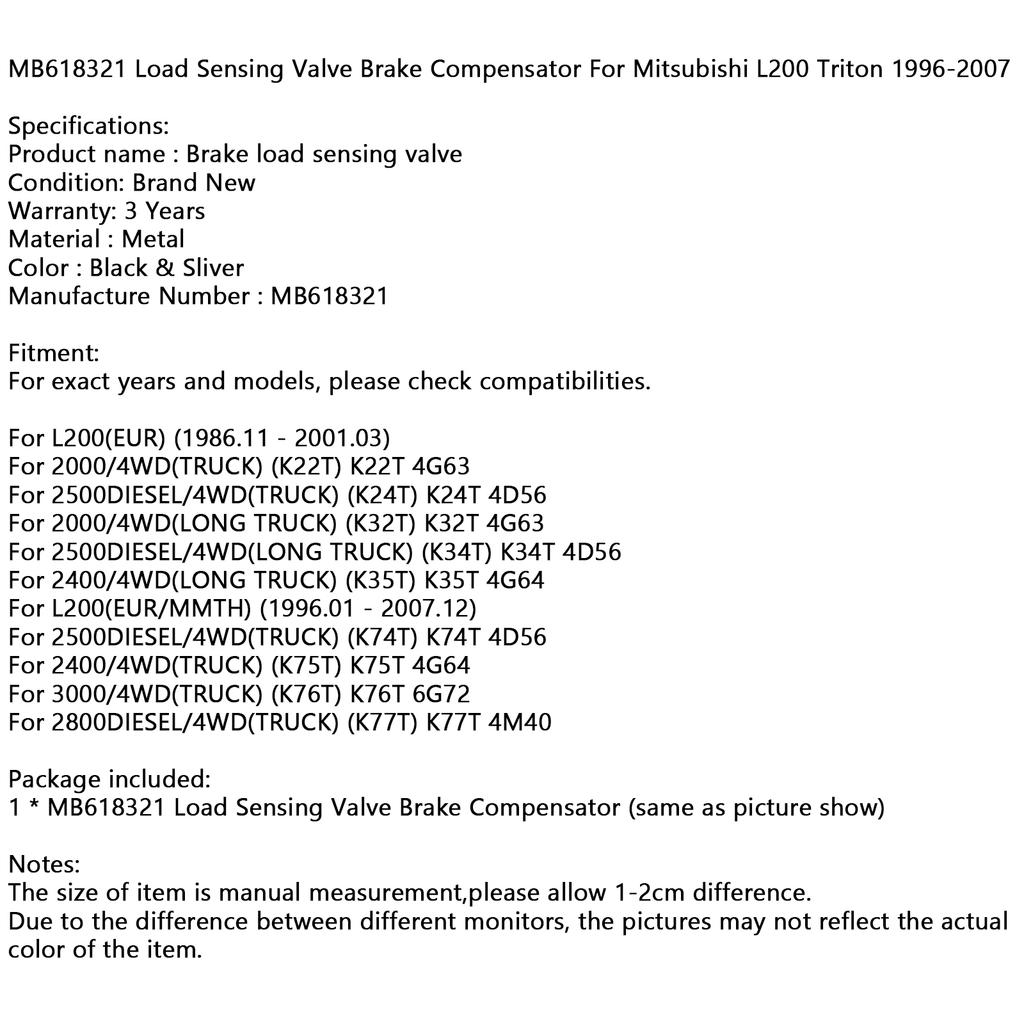 Клапан пропорционального распределения тормозного усилия MB618321 для Mitsubishi L200 Triton