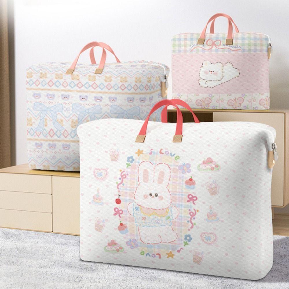 Non-woven Fabric Children Quilt Finishing Bag Cartoon Luggage Storage Bag Clothes Organizer Closet