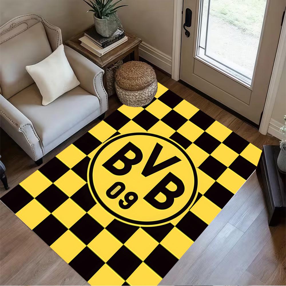 Bvb Splatter Art Floor Rug Office Rug Perfect for Study room Playrooms Entryway Balcony Anti-slip Rug Office home decor
