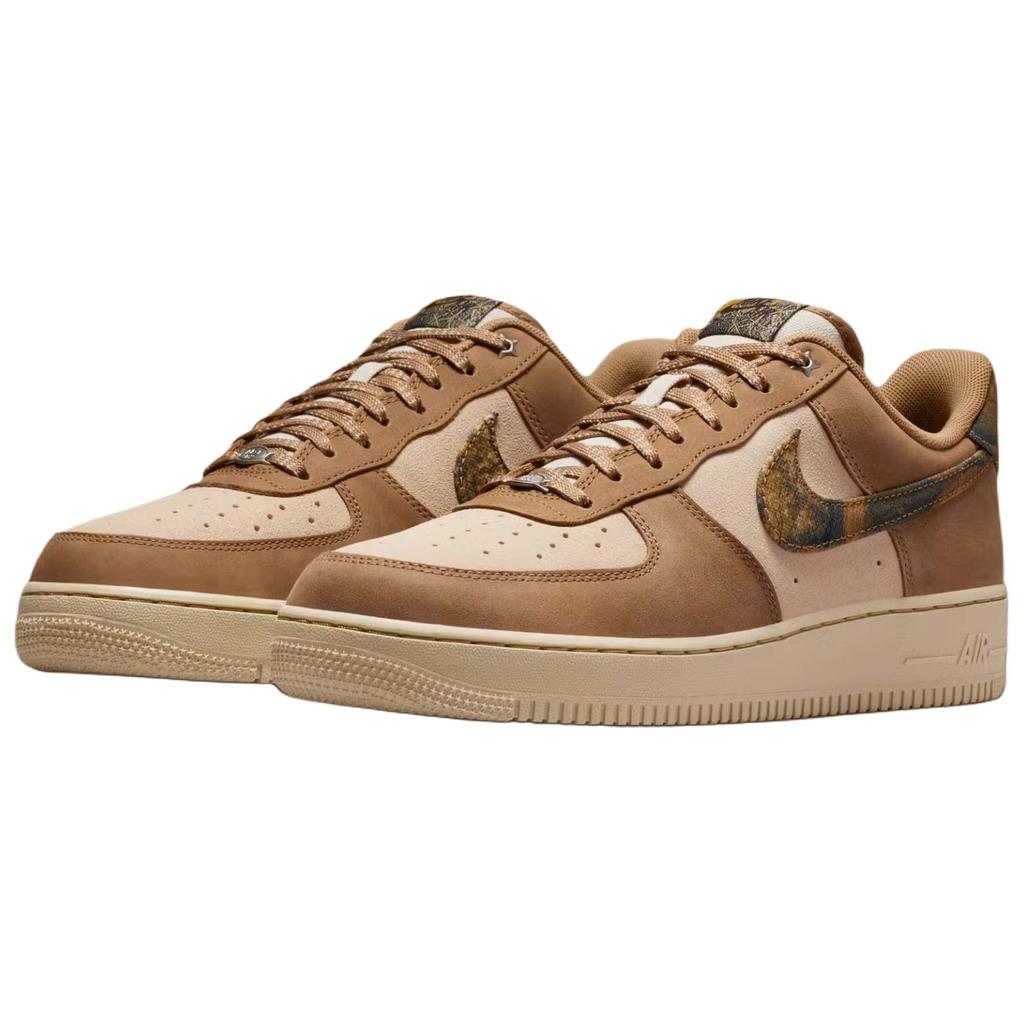 Nike Nike Air Force 1 Кожаная Амортизация Низкие Кеды для Скейтборда Унисекс Коричневые IO9803-200