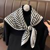 Luxury Brand Silk Square Plaid Scarf Women Satin Neck Hair Tie Band Soft Work Neckerchife  NEW Hijab Head Female Foulard