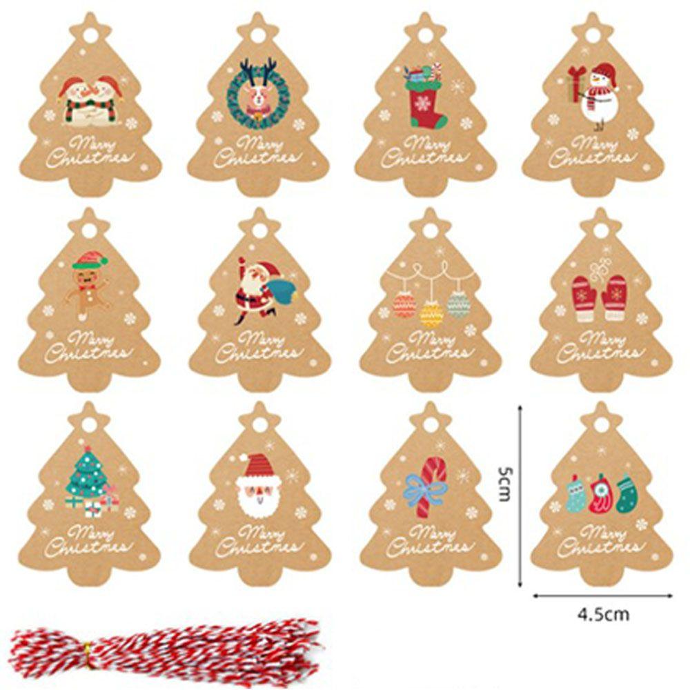 Wrapping Supplies DIY Elk Craft Label Christmas tree Shape Kraft paper Christmas Tags