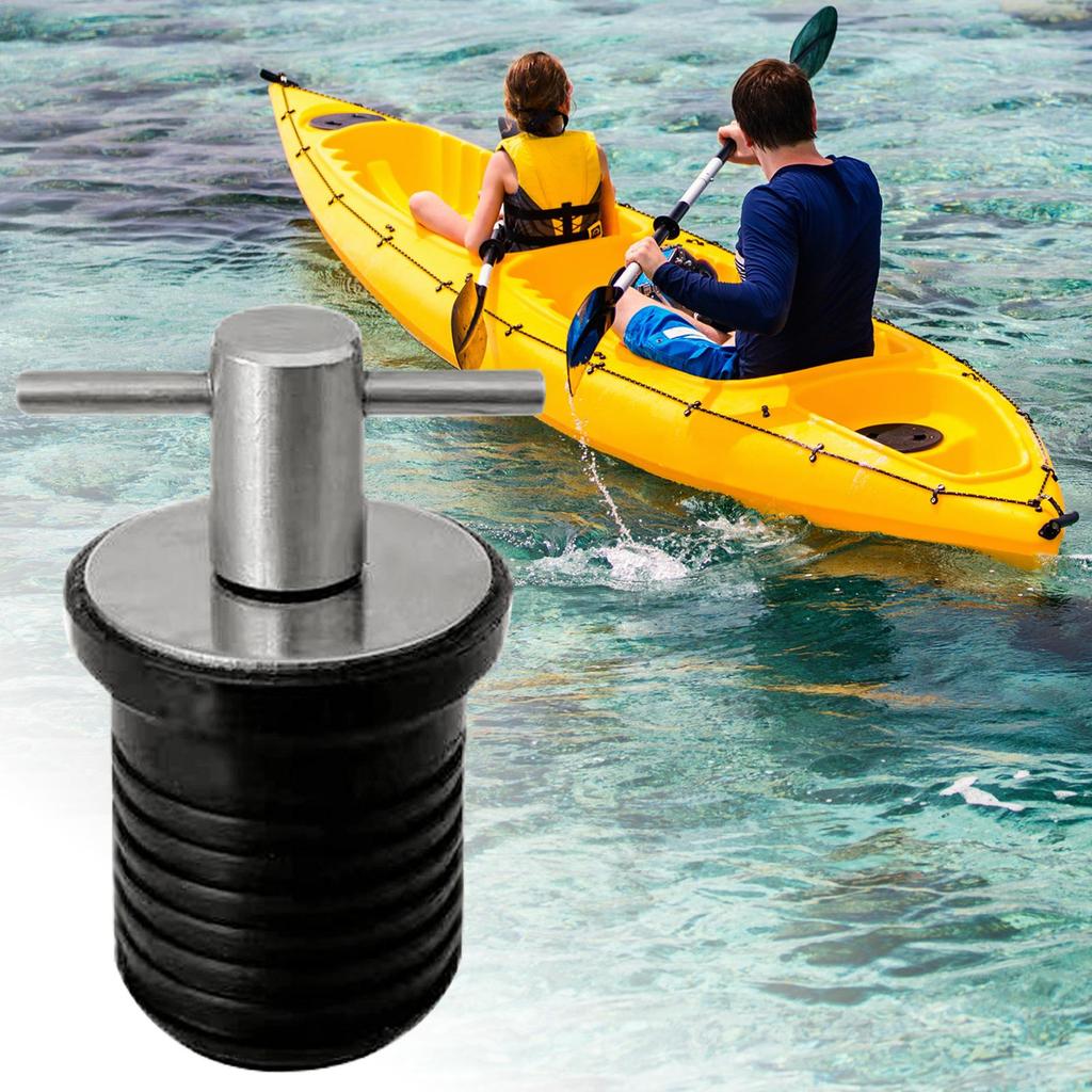 Marine Drain Plug Stainless Steel Kayak Drain Twist Plug Rubber Sinking Prevention Tool Marine Accessories For Sea Reservoir