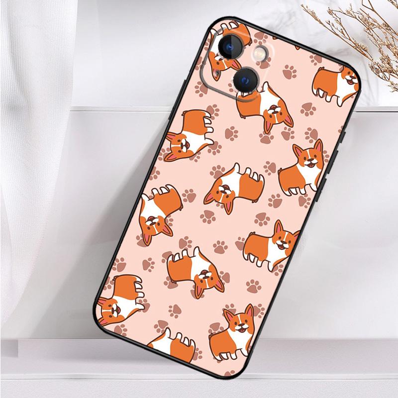 Чехол для телефона с изображением собаки корги из мультфильма для iPhone 16 15 14 12 11 13 Pro Max 7 8 Plus X XR XS Max 13 12 Mini Cover