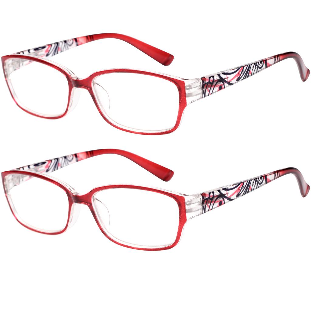 6pcs Reading Glasses Women Printed Reading Glasses Anti Blue Light Eyeglasses Unisex Red Glasses Men