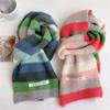 Narrow Shawl Women's Scarves Rainbow Stripes Short Scarf New Knitted Scarves Winter