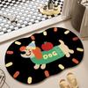 Cartoon Bathroom Floor Mat, Diatom Mud Absorbent Mat, Toilet, Toilet Door Non-slip Foot Mat, Leave-in Carpet Door Mat