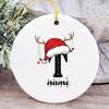 Baby's Christmas Ornament Personalized Initial with Name Ceramic Bauble Gift for Newborn Present for Baby Custom Xmas Decoration