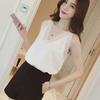 Свободная кружевная майка, женская корейская версия, рубашка больших размеров с толстым дном, универсальная короткая сексуальная верхняя летняя жилетка
