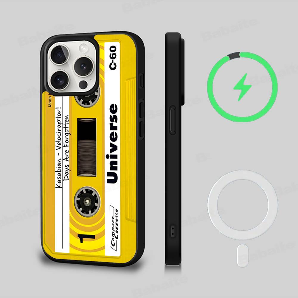 Magnetic Radio Tape Cassette For Magsafe Magnetic Wireless For IPhone 17 Pro Max 15 Plus 14 13 12 11 16 Pro Phone Case