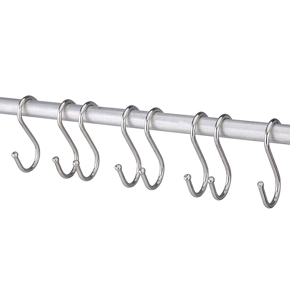 1/5/10Pcs Clothing Home Kitchen Holder S Shaped Hanger Hook Storage Rack Clasps Hooks