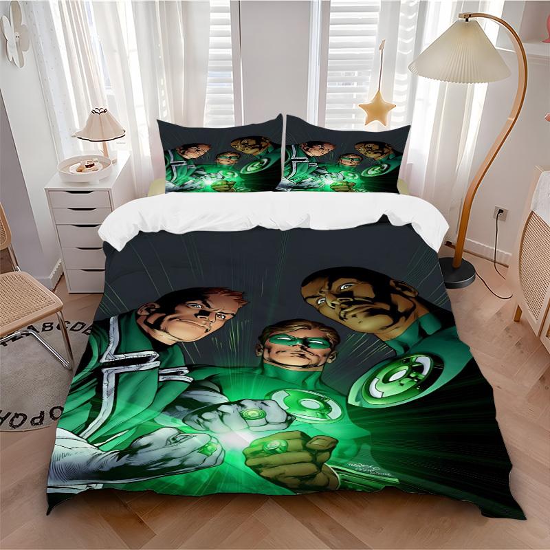 3pcs Green Lantern Cover Set,Soft Comfortable Duvet Cover,Guest Room (1*Duvet Cover + 2*Pillowcases, Without Core) yy251024173