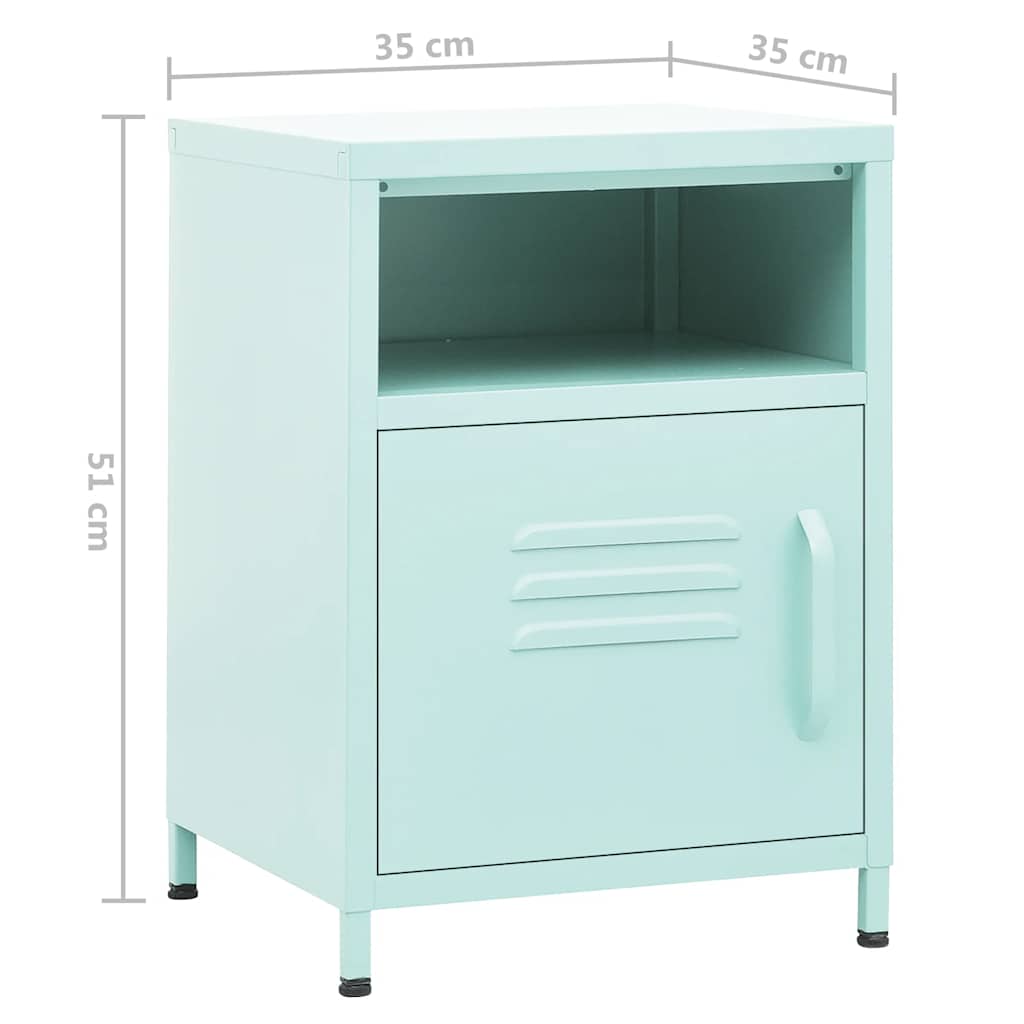 Nightstand Mint Green 35x35x51 cm Steel