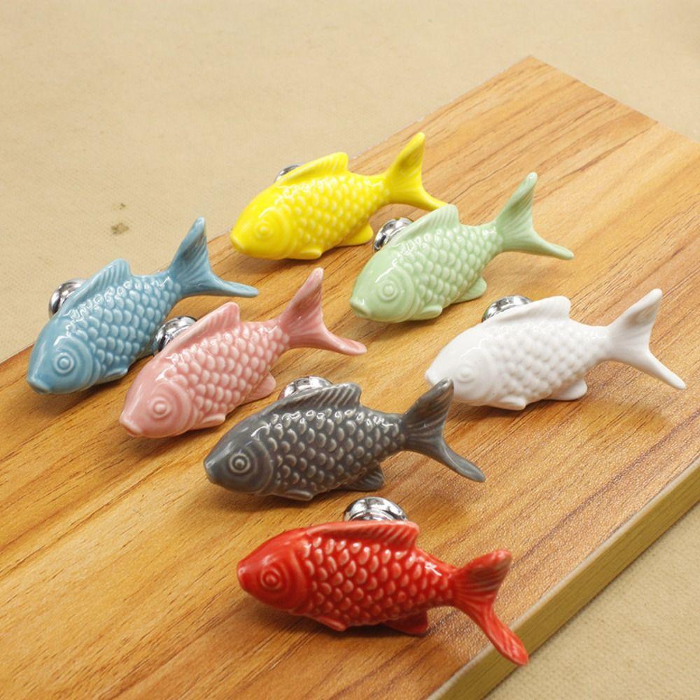 Fish Shape Drawer Knob Single Hole Door Handles Stylish Cupboard Knob  Kitchen