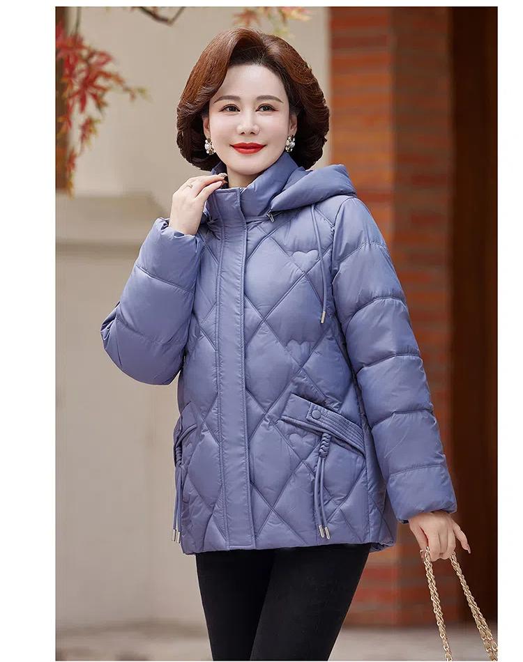 Женская осенне-зимняя куртка однотонная с капюшоном свободная короткая утолщенная ветрозащитная куртка для мам