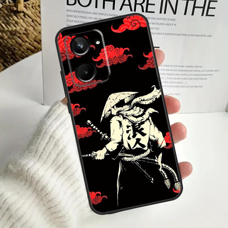 Японский самурай Для Realme GT6 GT7 15 Pro 10 11 12 13 14 Pro Plus C55 C71 C75 C67 C63 C61 C53 C35 C65 Чехол