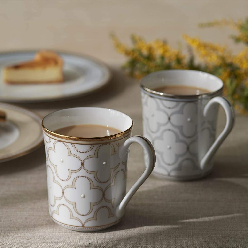 Тарелка-кружка Noritake 395cc 22см Trefolio Two Two Костяной фарфор & (Парный набор) Кружка, Тарелка, Золото/Платина, Кружки, Тарелки, Фарфор Золото/Платина, M9722/4945-57
