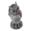 Owl Decoy Plastic Striped Small Shakeable Waterproof Vivid Shape Fake Owl Scarecrows for Courtyards