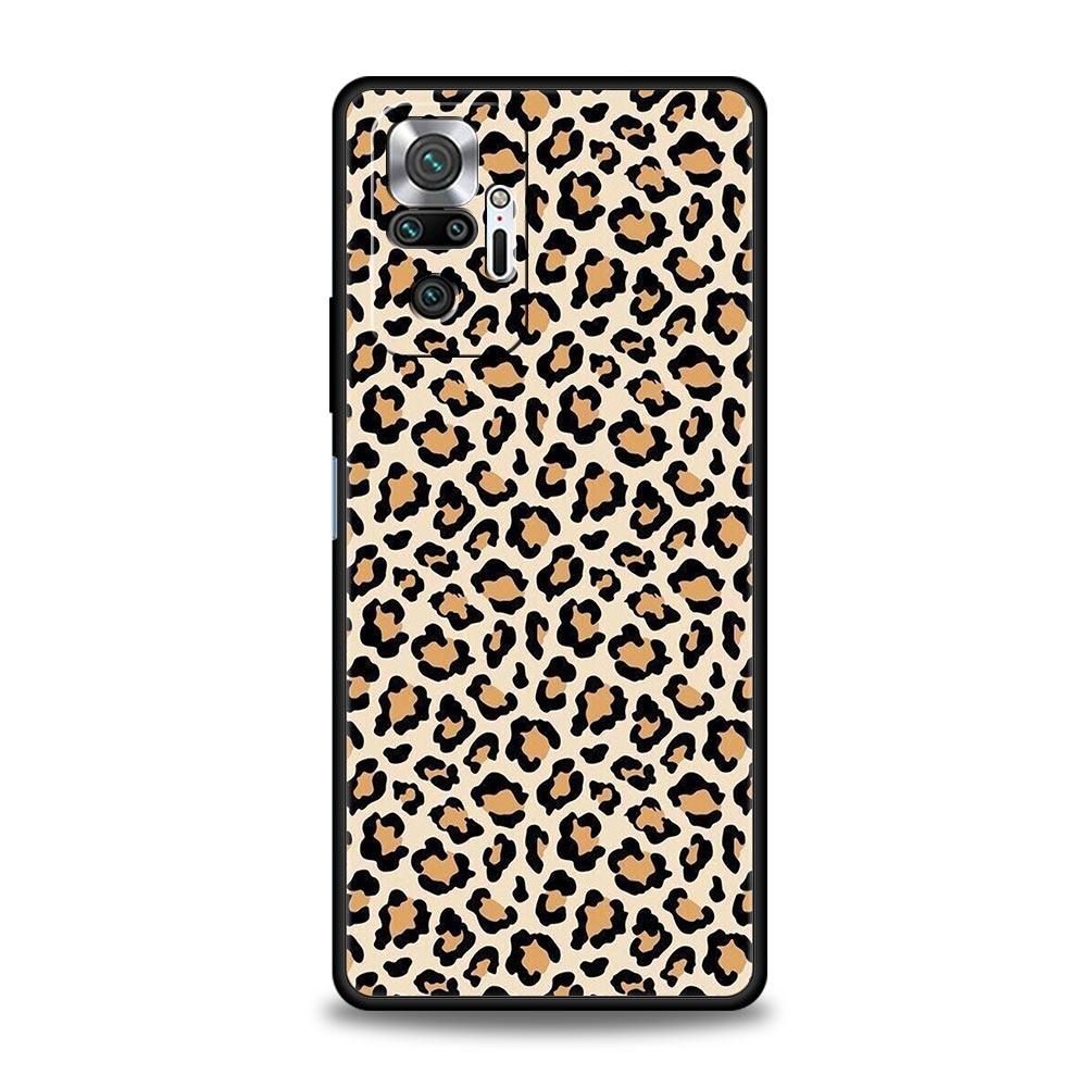 Чехол для телефона с принтом леопарда и гепарда для Xiaomi Redmi Note 14 13 5G 10 11 12 Pro Plus 4G 14C 13C 12C 10C Черный чехол